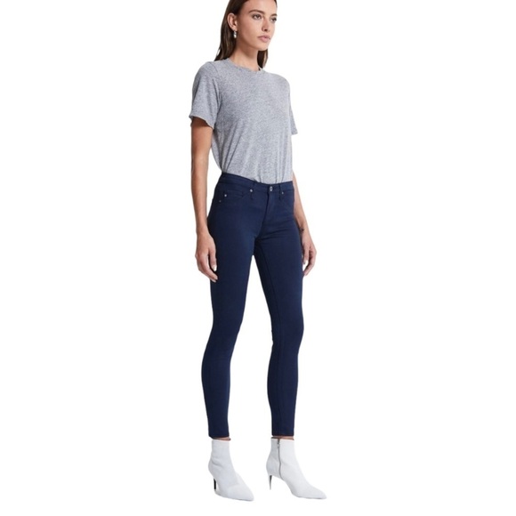 Adriano Goldschmeid Night Blue Feather Corduroy Super Skinny Leggings Pants - Picture 3 of 16